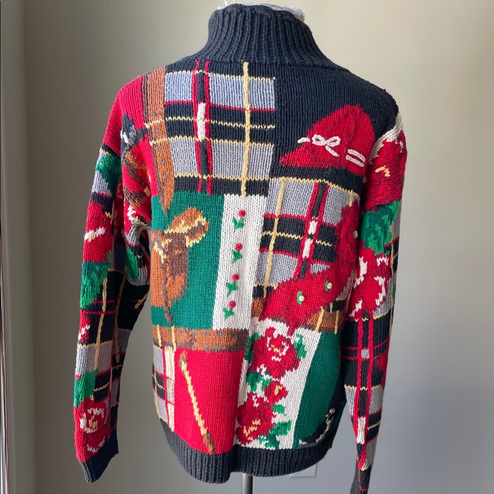 Hand Crafted Multicolor Patchwork Cardigan - image 2